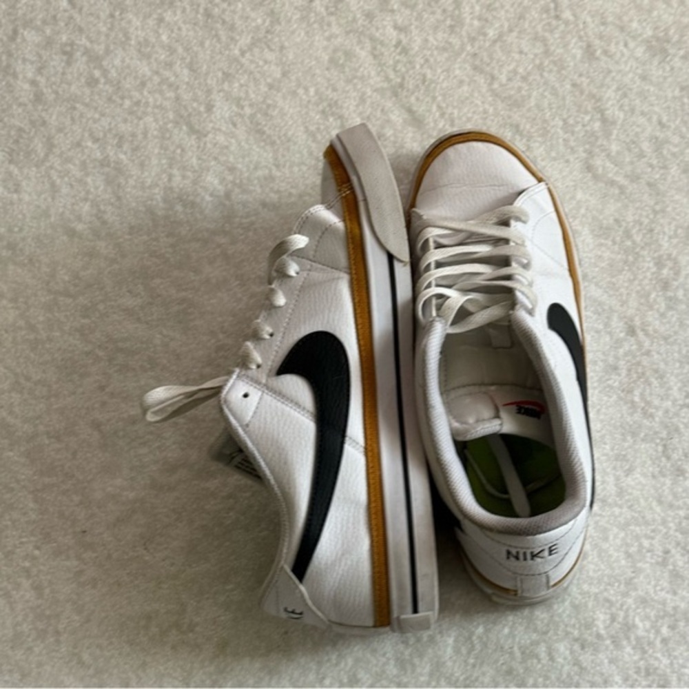 Nike Court Legacy Sneakers White Black Low Top Women’s Size 9.5 Streetwear - Picture 10 of 14
